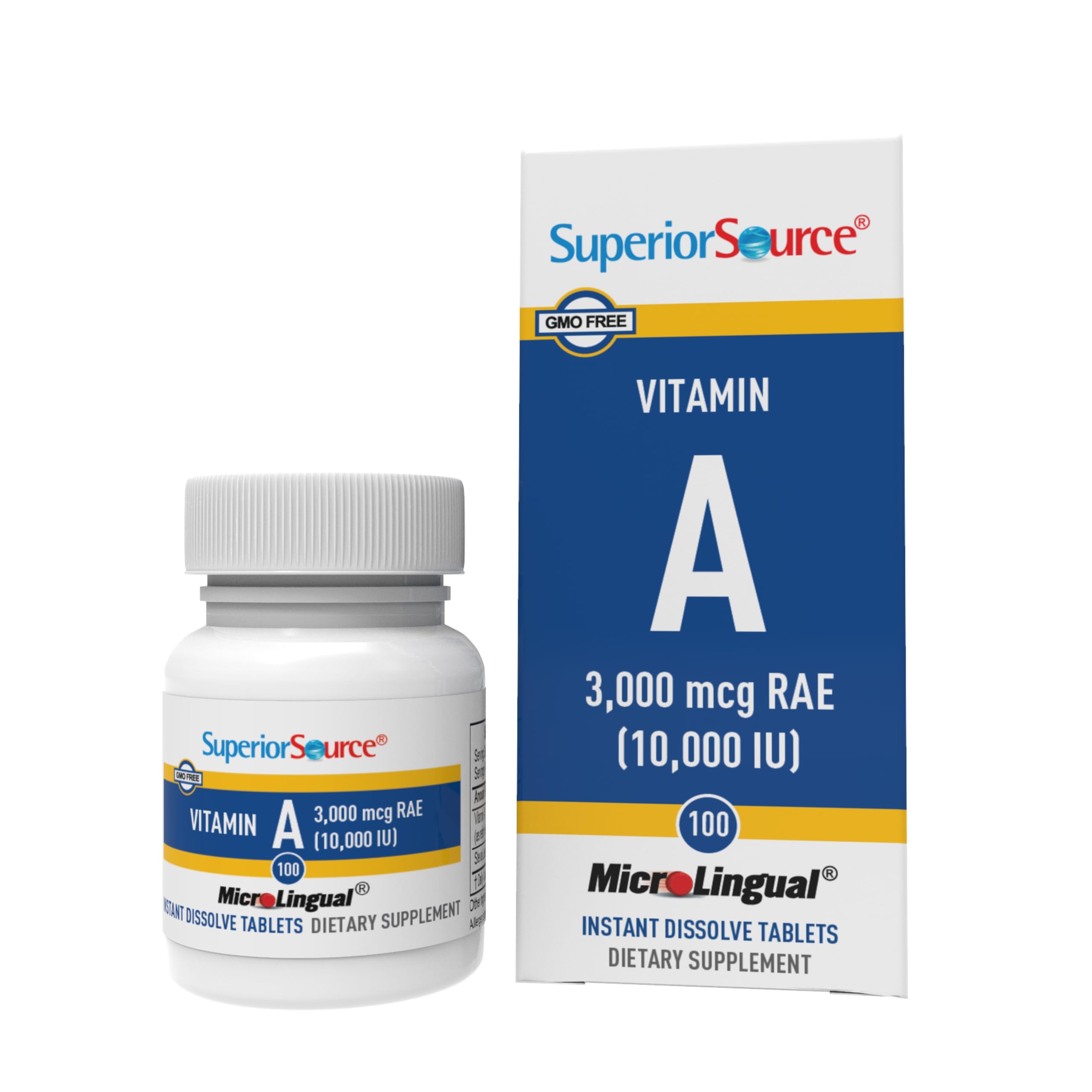 Emballage de Superior Source Vitamine A, pratique pour la routine quotidienne.