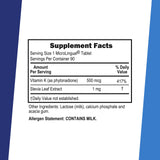 Tablettes sublinguales Superior Source K1 500 mcg, dissolution rapide pour le quotidien.