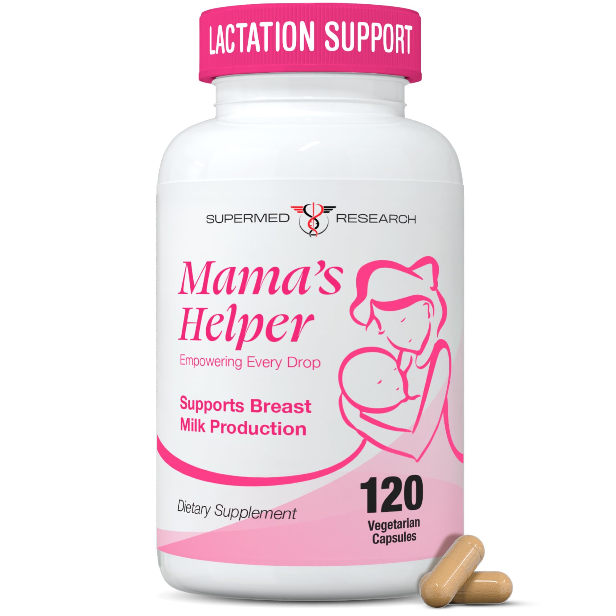 Supermed Research bouteille de capsules prête a integrer une routine d allaitement