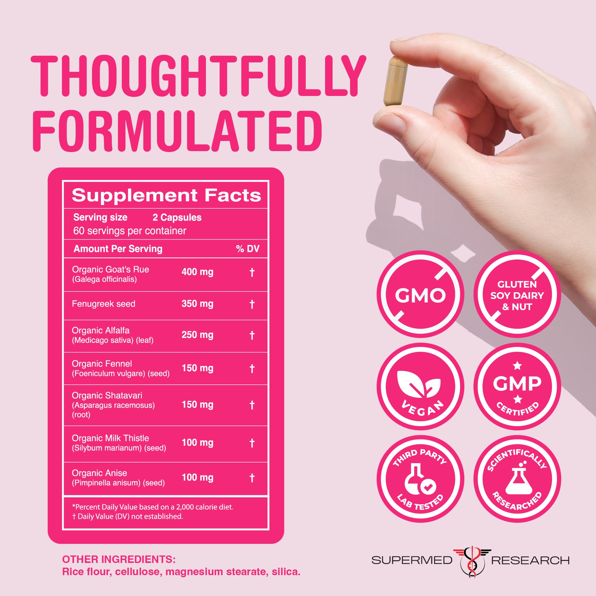 Supermed Research rue des chevres, ingrédient traditionnel pour soutenir la lactation