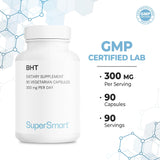 Capsules Supersmart BHT utilisées avec un repas pour une meilleure absorption.