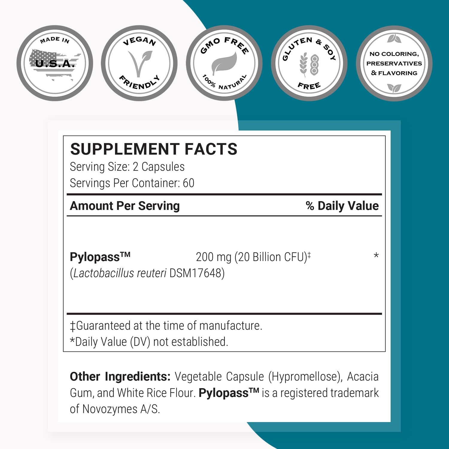 Capsules végétariennes Supersmart, sans gluten et sans OGM pour le confort quotidien.