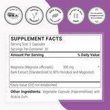 Supersmart Extrait magnolia - dosage recommandé, deux capsules par jour.