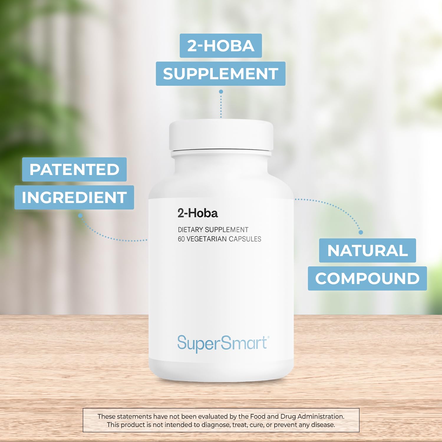 Emballage Supersmart, étiquette claire sur Hobamine et ingrédients.