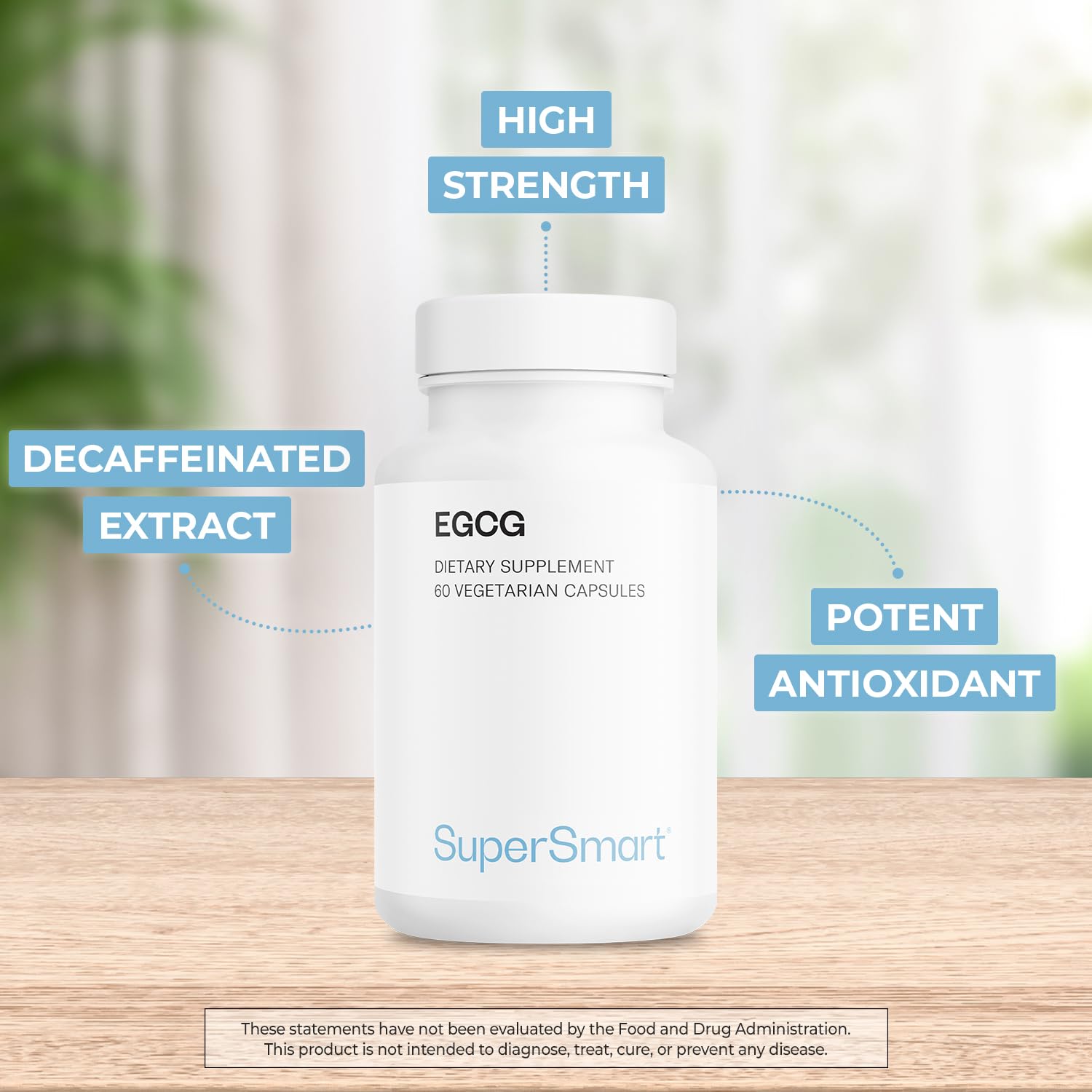 Étiquette Supersmart montrant EGCG et thé vert.