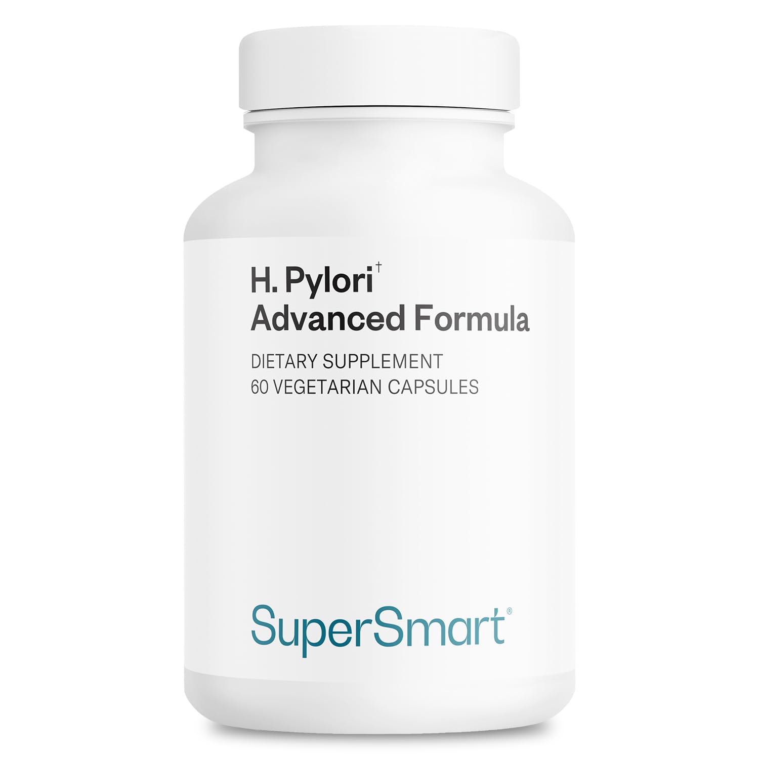 Supersmart H Pylori Advanced Formula, bouteille de capsules végétariennes, soutien potentiel à la santé digestive