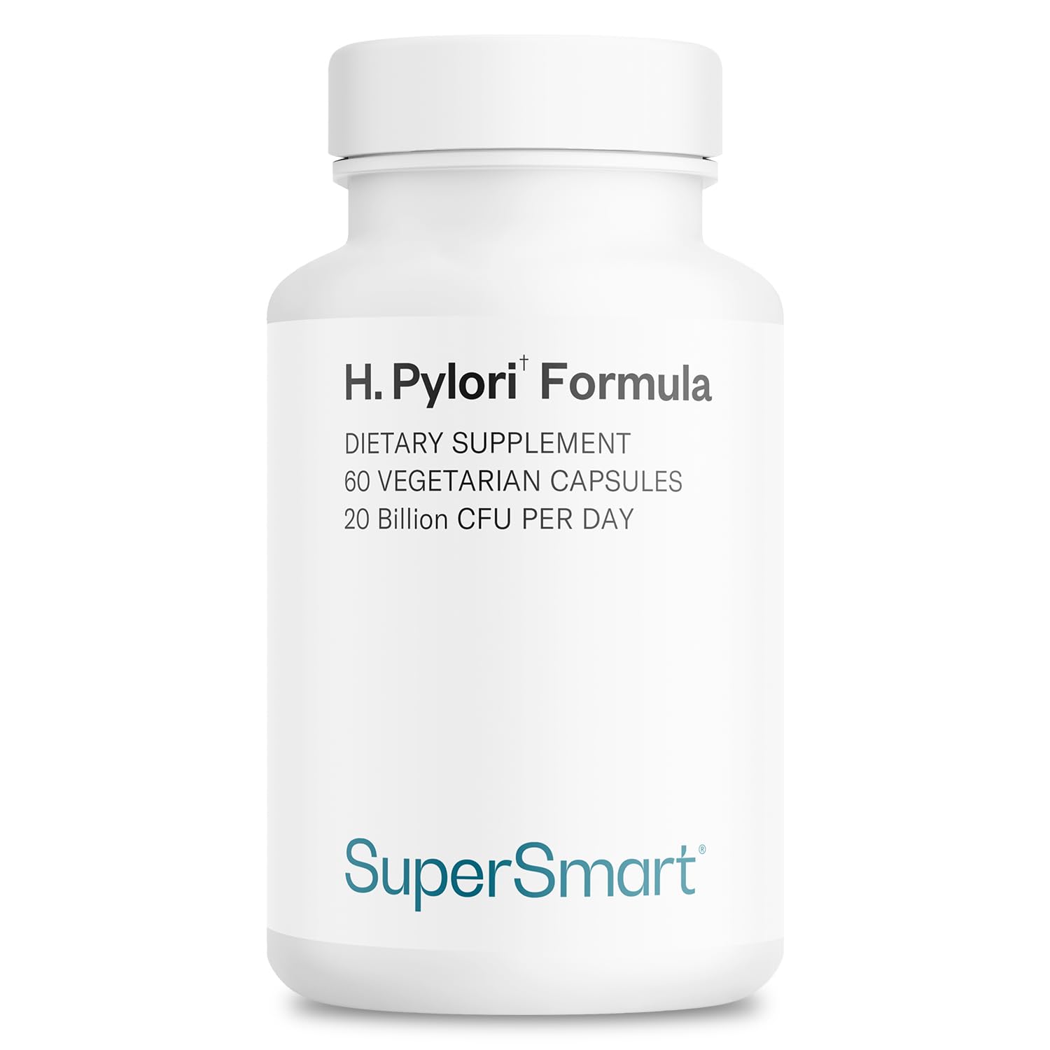 Bouteille Supersmart H-Pylori Formula pour l'équilibre intestinal potentiel.