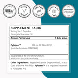 Ingrédients Hypromellose et acacia, capsule végétale vegan.
