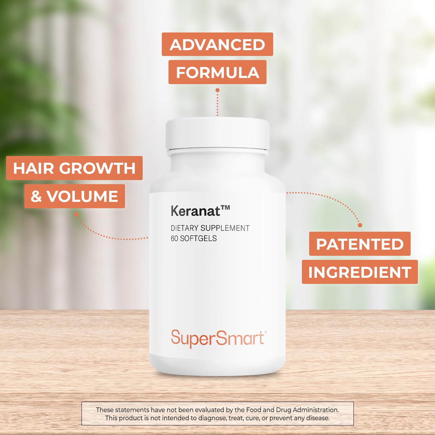 Ingrédients Keranat et zinc, formulation ciblée pour nourrir les cheveux au quotidien.