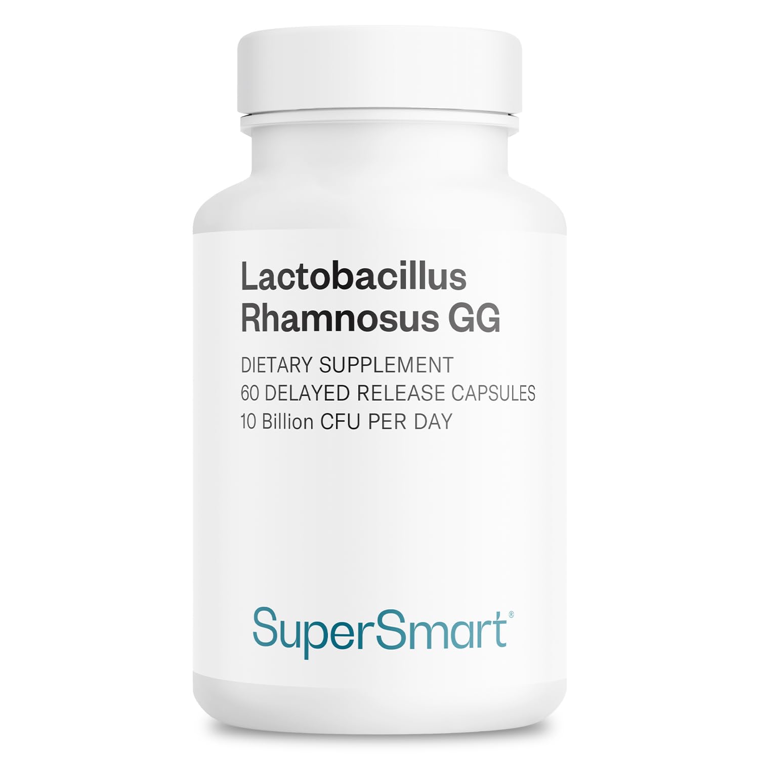 Supersmart LGG, bouteille de gélules, pratique pour un usage quotidien.