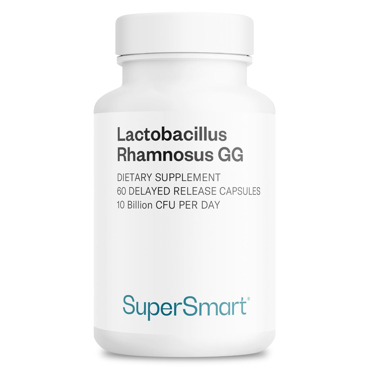 Supersmart LGG, bouteille de gélules, pratique pour un usage quotidien.