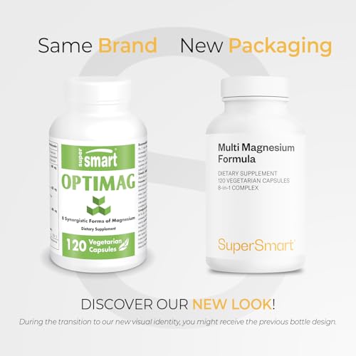 Supersmart Magnesium Multi-Formes, capsules végétariennes faciles à avaler pour un apport régulier.
