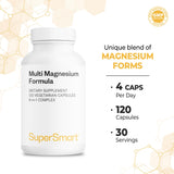 Supersmart Magnesium Multi-Formes, étiquette nutritionnelle détaillée pour le suivi.