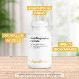 Supersmart Magnesium Multi-Formes, versement de capsules, pratique pour doses quotidiennes.