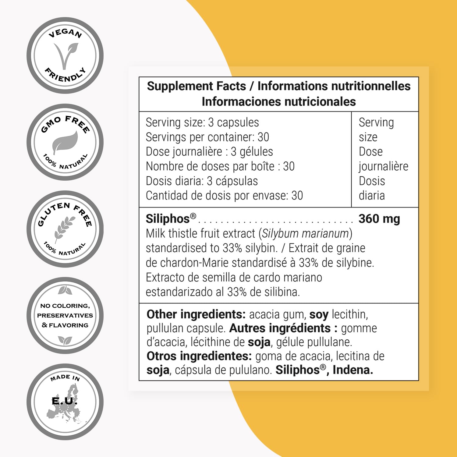 Notice nutritionnelle SilyPlus avec ingrédients et posologie