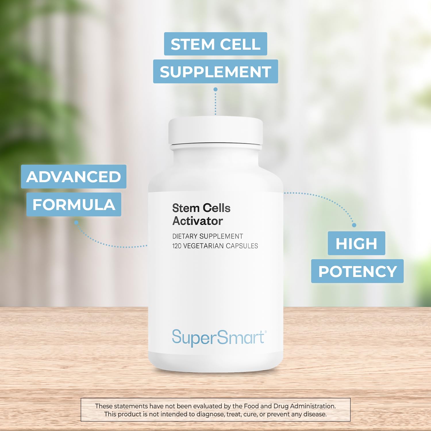 Étiquette lisible sur Supersmart Activateur de Cellules Souches pour votre routine.