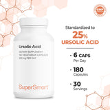 Supersmart Ursolic Acid – boîte sans gluten et sans OGM, adaptée aux végétariens