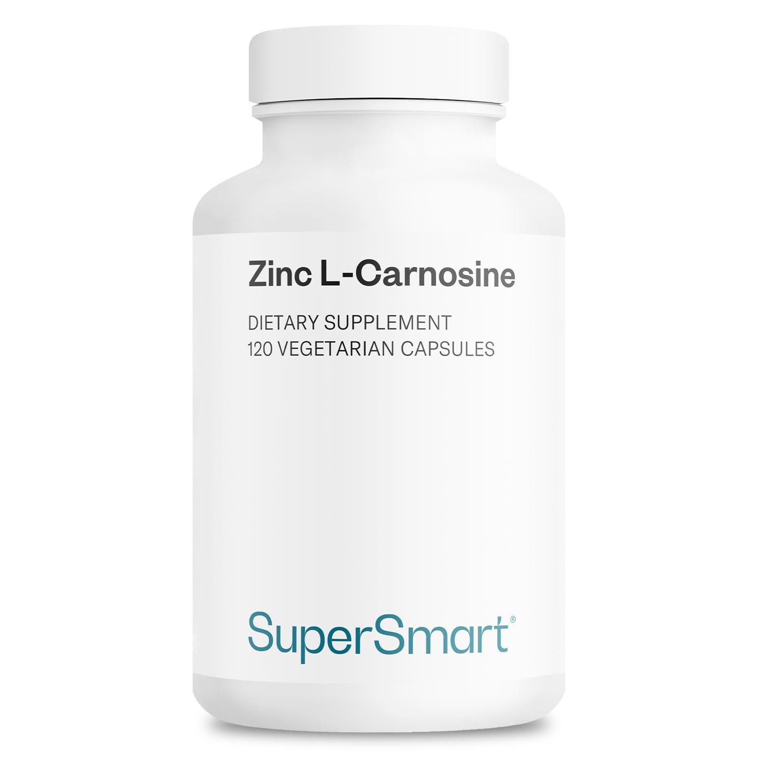 Supersmart Zinc L-Carnosine, bouteille de capsules — potentiel soutien digestif au quotidien