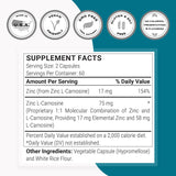 Supersmart Zinc L-Carnosine, schéma moléculaire — combinaison naturelle zinc et L-carnosine