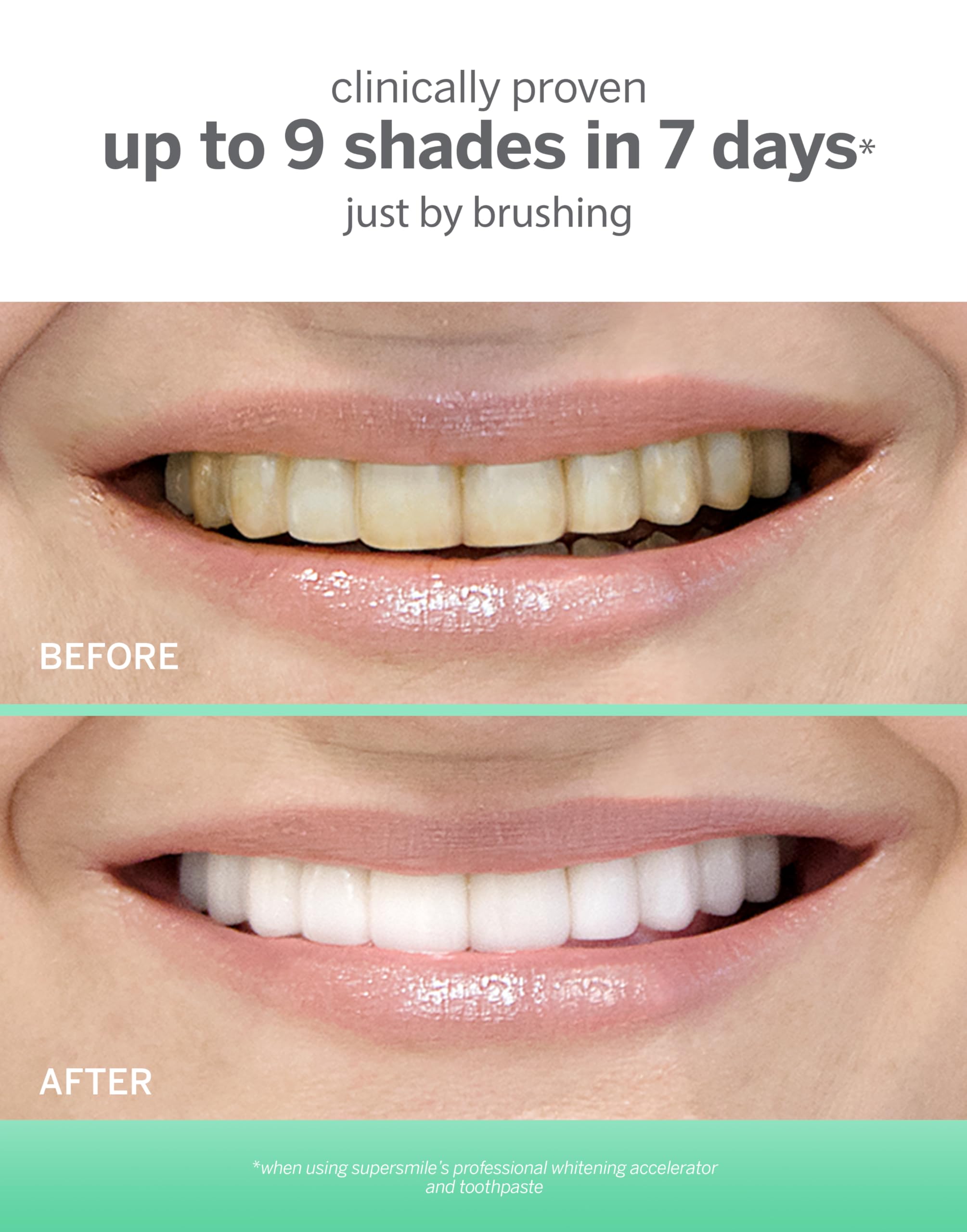 Supersmile Extra White – dose dentifrice pratique pour une utilisation contrôlée.