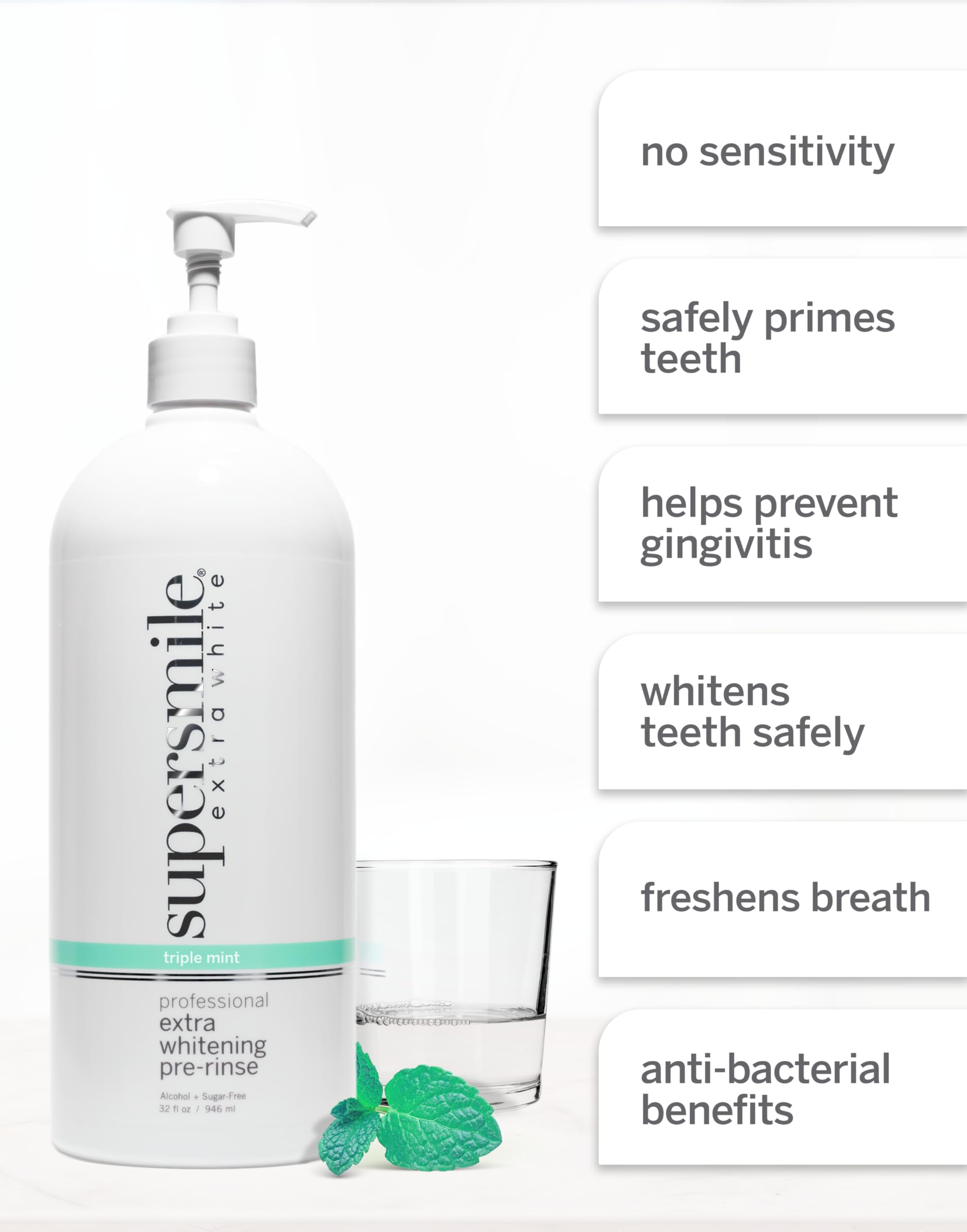 Supersmile – gencives saines pré-rinçage contribue à une routine buccale équilibrée.