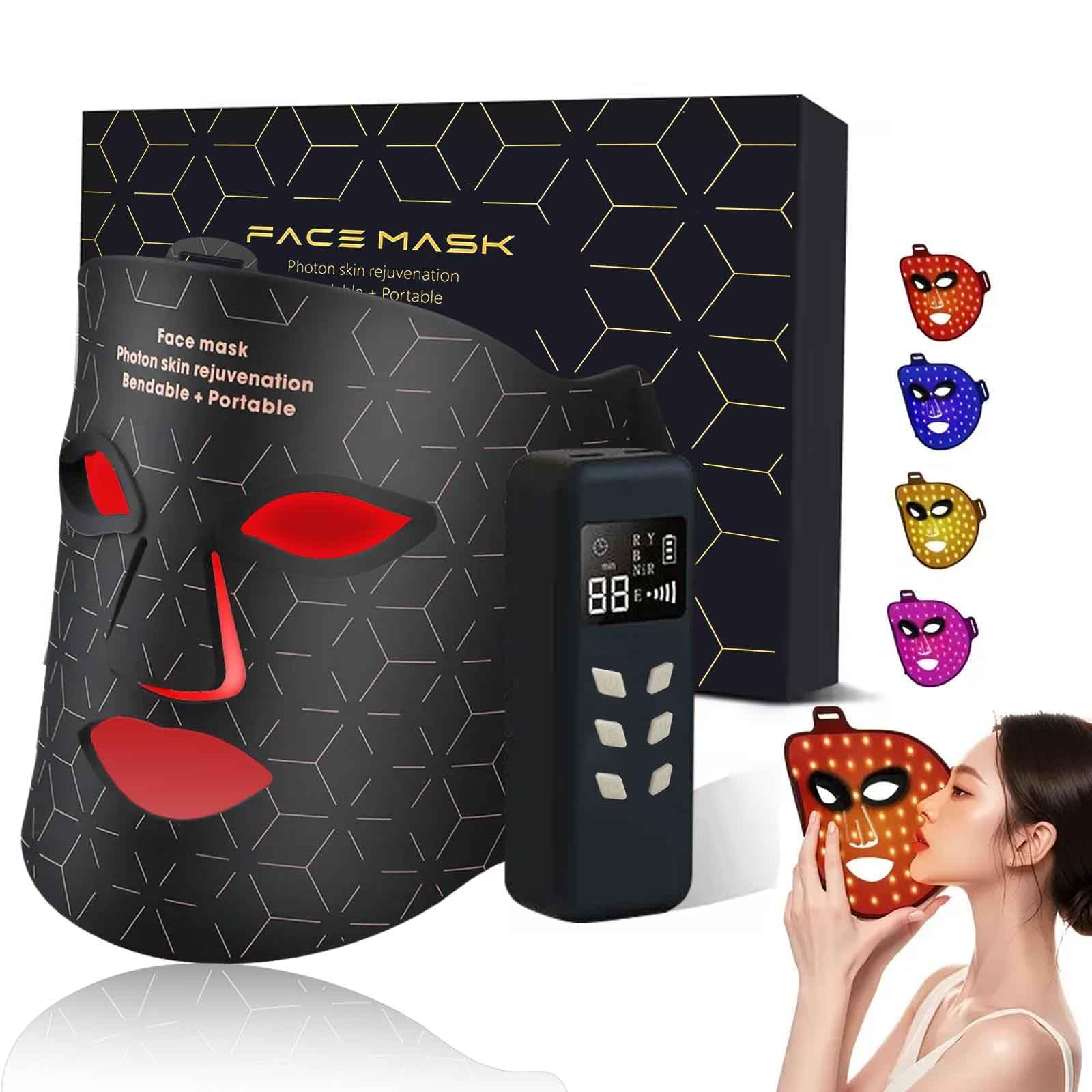 Masque LED Supersred – lumière rouge pour une peau éclatante à domicile.