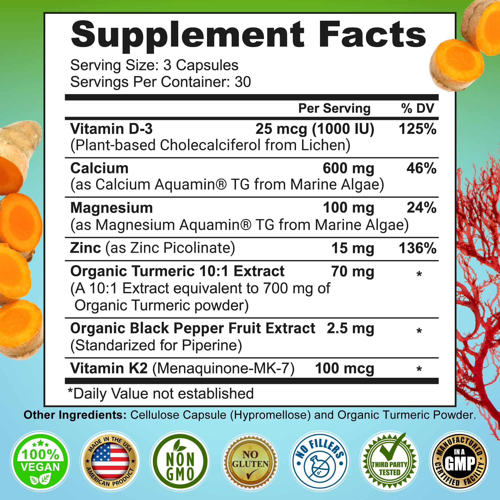 SUPPLEMENTS STUDIO Calcium Aquamin – contrôle qualité et traçabilité affichés sur le pack.