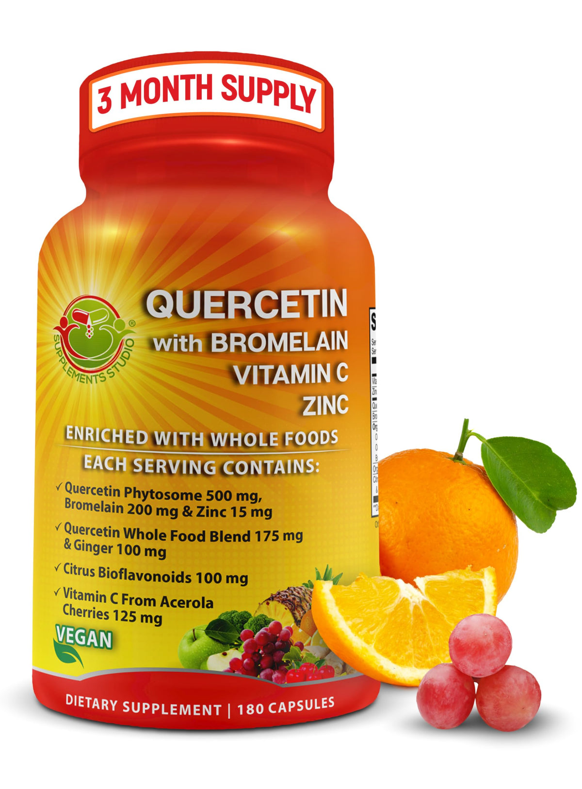 SUPPLEMENTS STUDIO Quercétine phytosome 500 mg en capsules, soutien immunitaire potentiel et vitalité