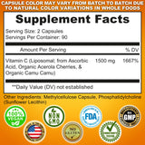 SUPPLEMENTS STUDIO Vitamine C liposomale, emballage extérieur clair pour suivre la posologie facilement