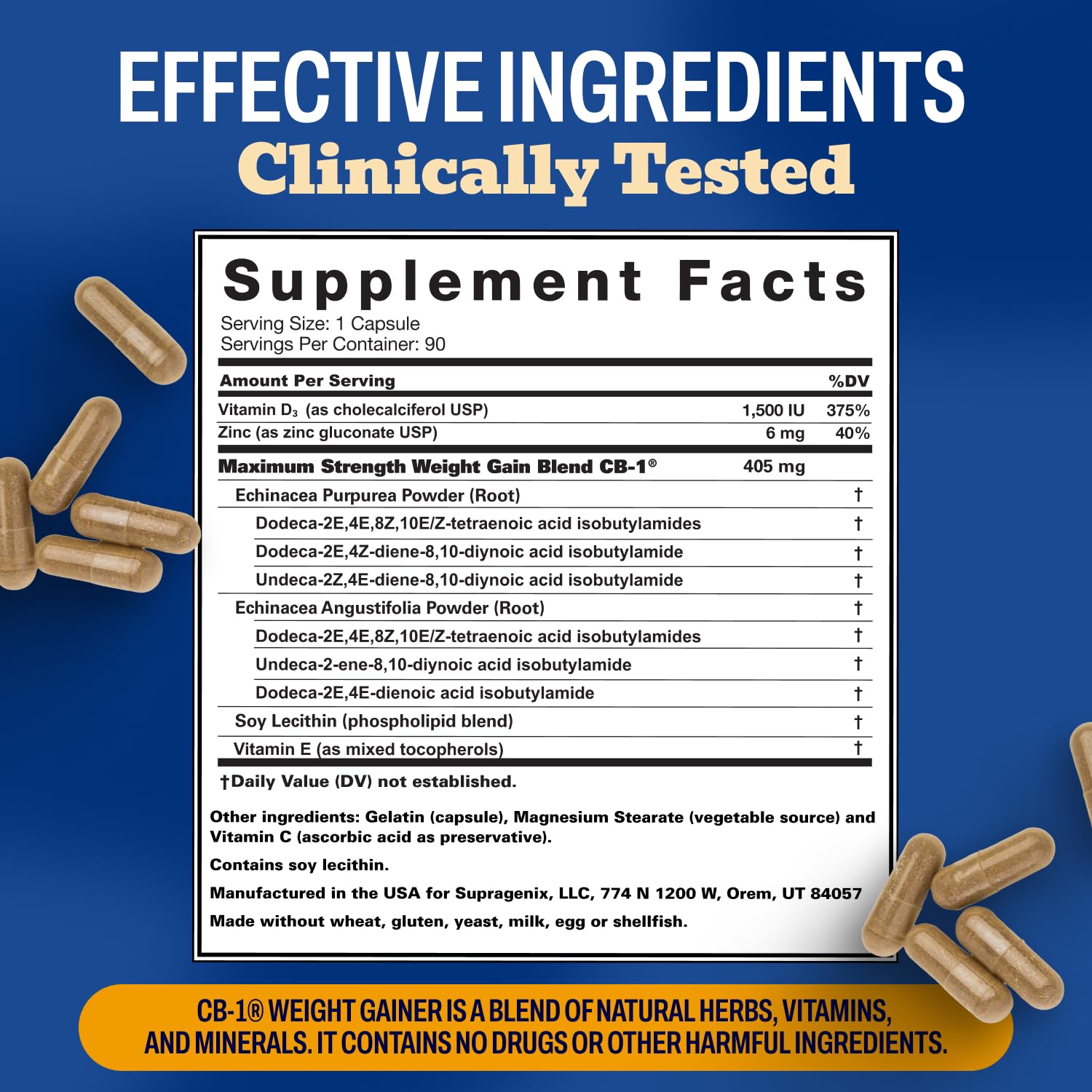 Supragenix CB-1 appétit soutenu pour des journées plus consistantes