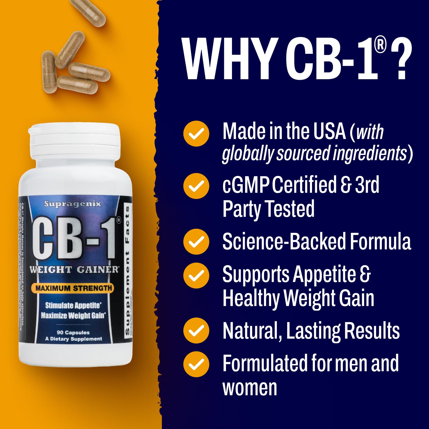 Supragenix CB-1 homme actif, prise de masse et performance potentielle