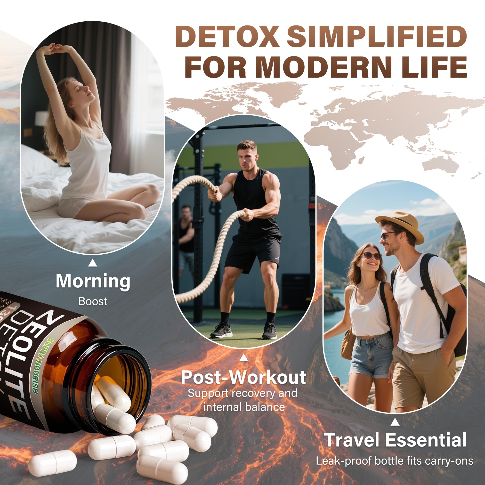 SUPRANOURISH Détox Zéolite Capsules pour le confort digestif quotidien.
