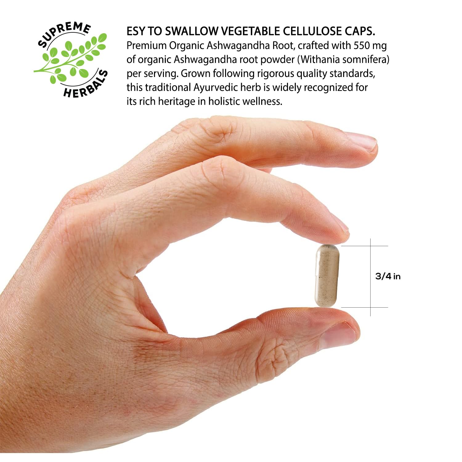 Supreme Herbals-capsules-veggie-bouteille: capsules véganes faciles à intégrer.