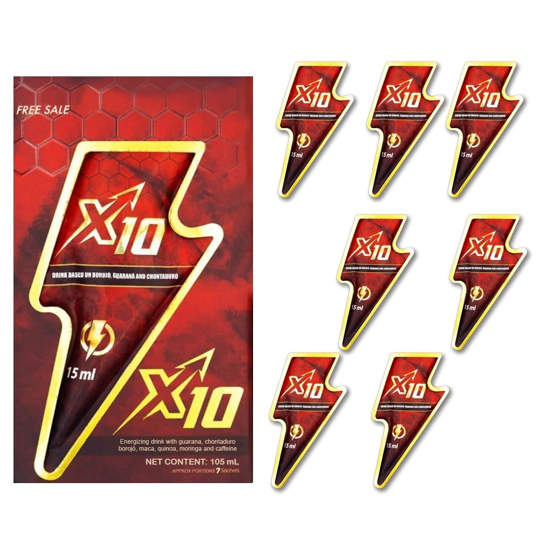 X10 Supreme Boîte de 7 sachets pour énergie en déplacement.