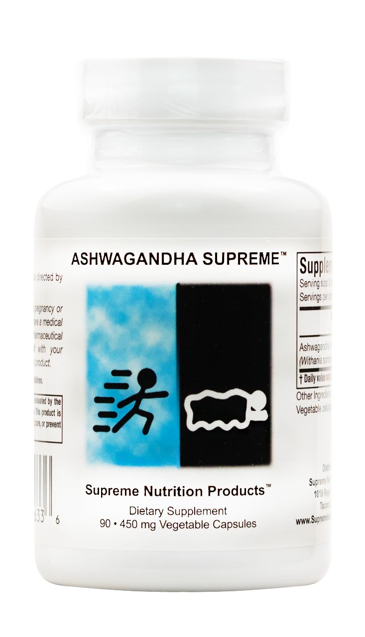 Ashwagandha Supreme — bouteille de capsules, pure et sans additifs