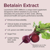 Extrait Betalain 25% mis en avant comme bénéfice naturel.