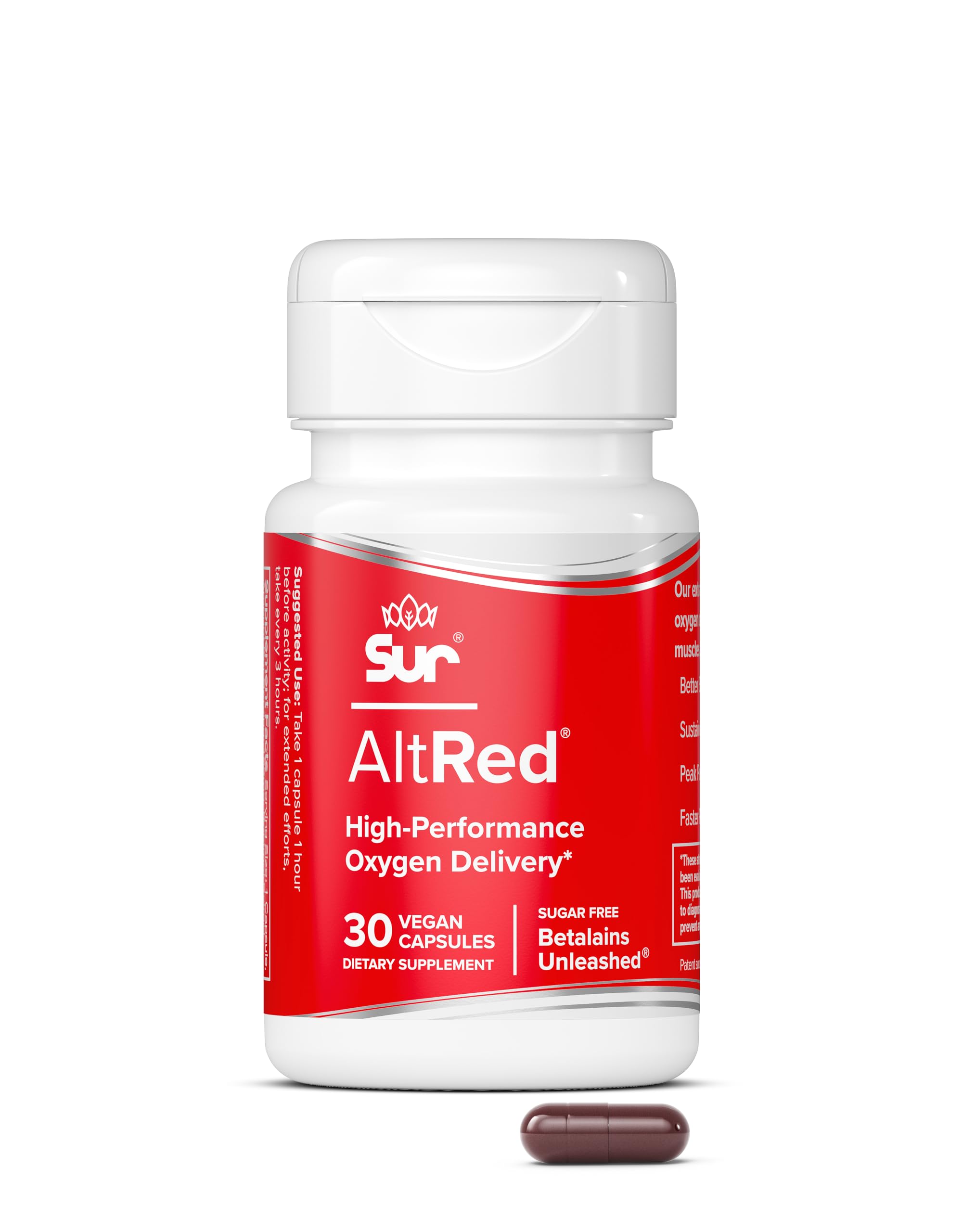 Gélules Sur AltRed rouge symbolisant l’endurance et la récupération.