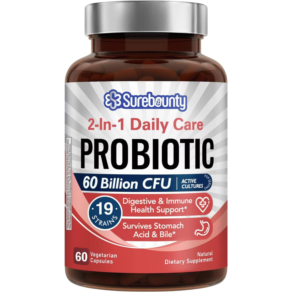 Surebounty Probiotics : bouteille symbolisant l'équilibre intestinal potentiel