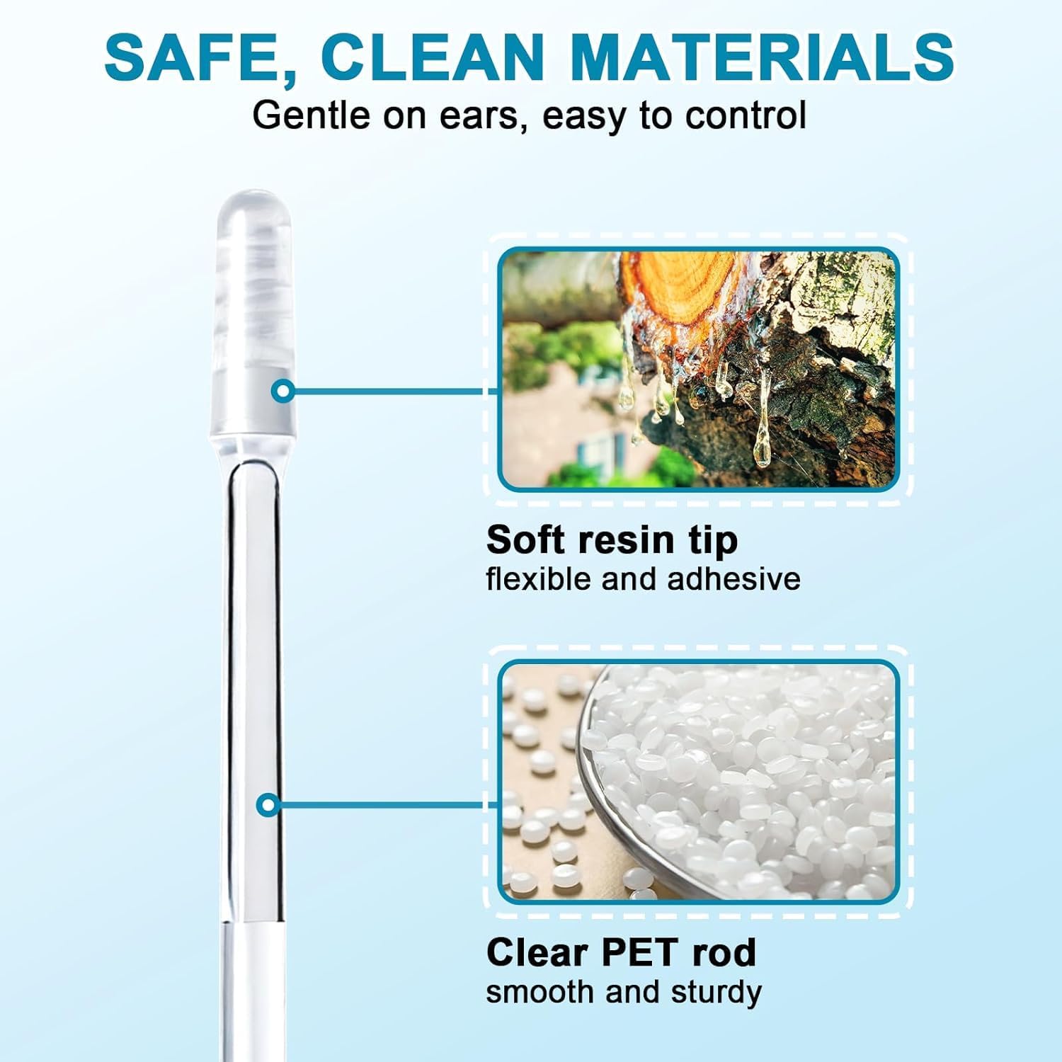 Surface adhésive puissante cure-oreilles-adhesifs pour soulèvement précis.