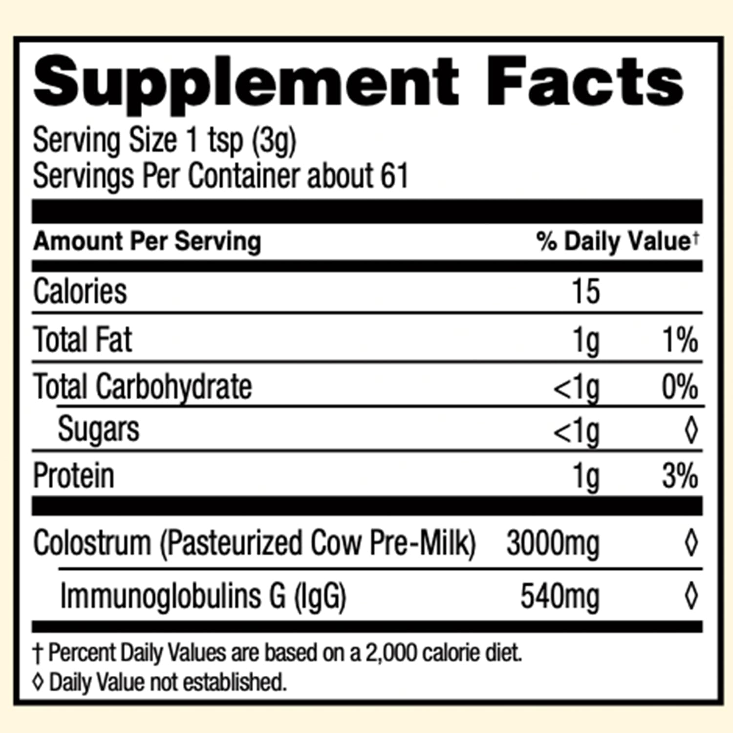Surthrival Colostrum en Poudre, packaging: emballage durable et longue durée de vie.