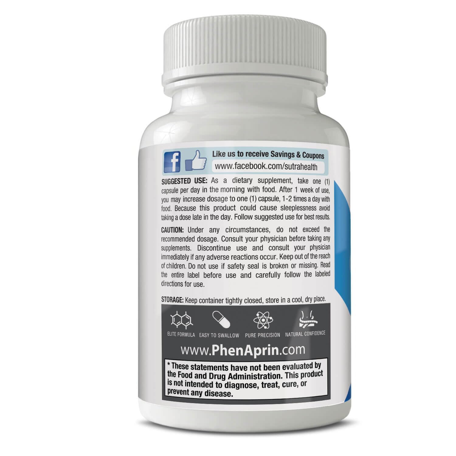 SutraHealth PhenAprin XR – emballage pratique et facile à emporter.