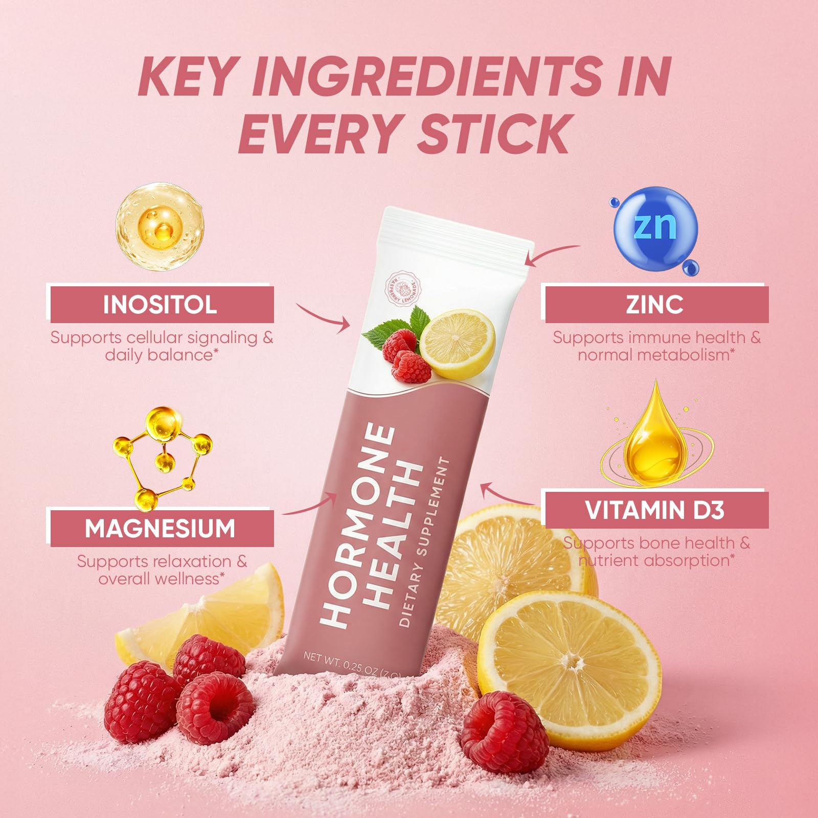SUUDUUL ingrédients D3, zinc et magnésium pour une nutrition pratique.
