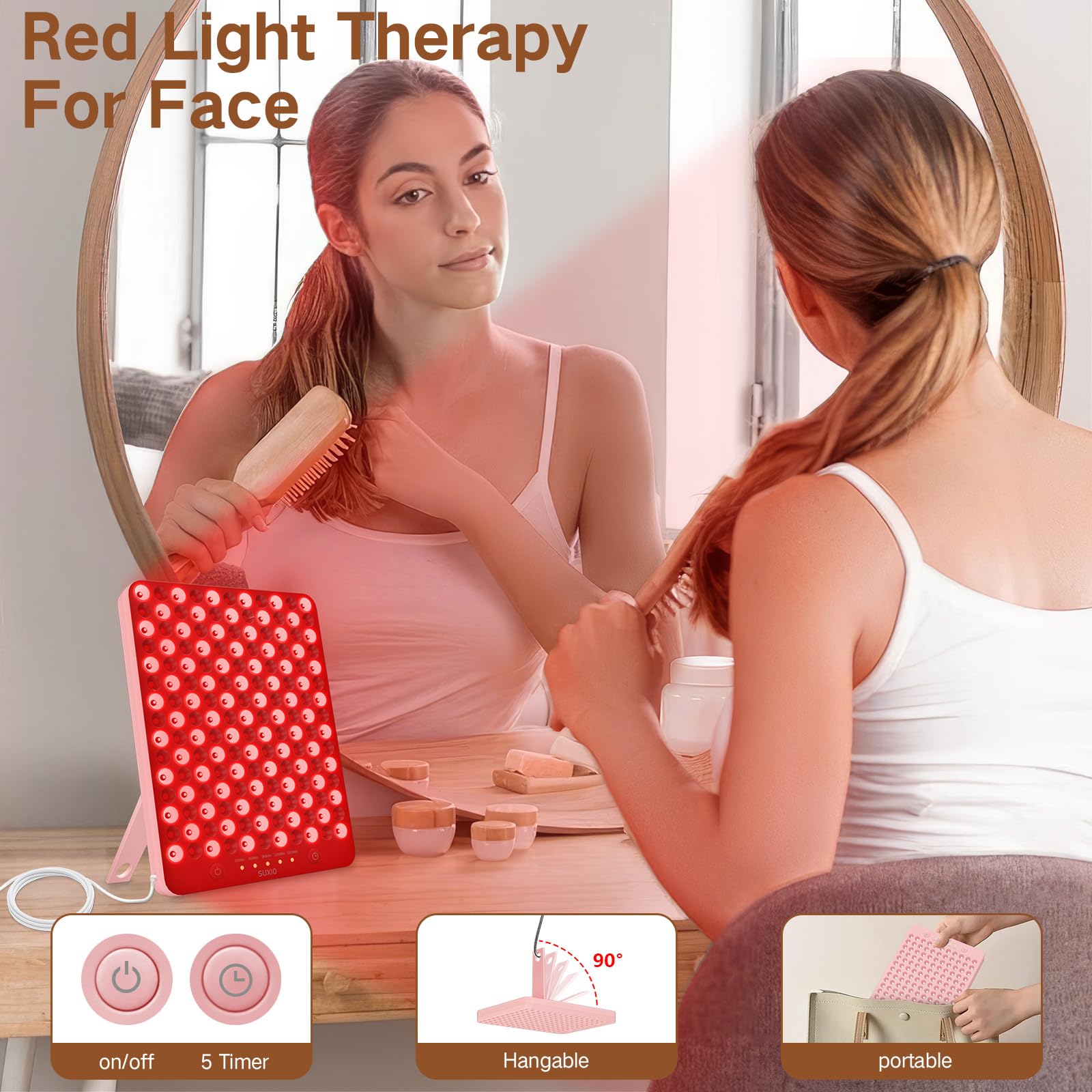 SUXIO lampe à 165 leds couvrant une zone large pour une thérapie efficace.