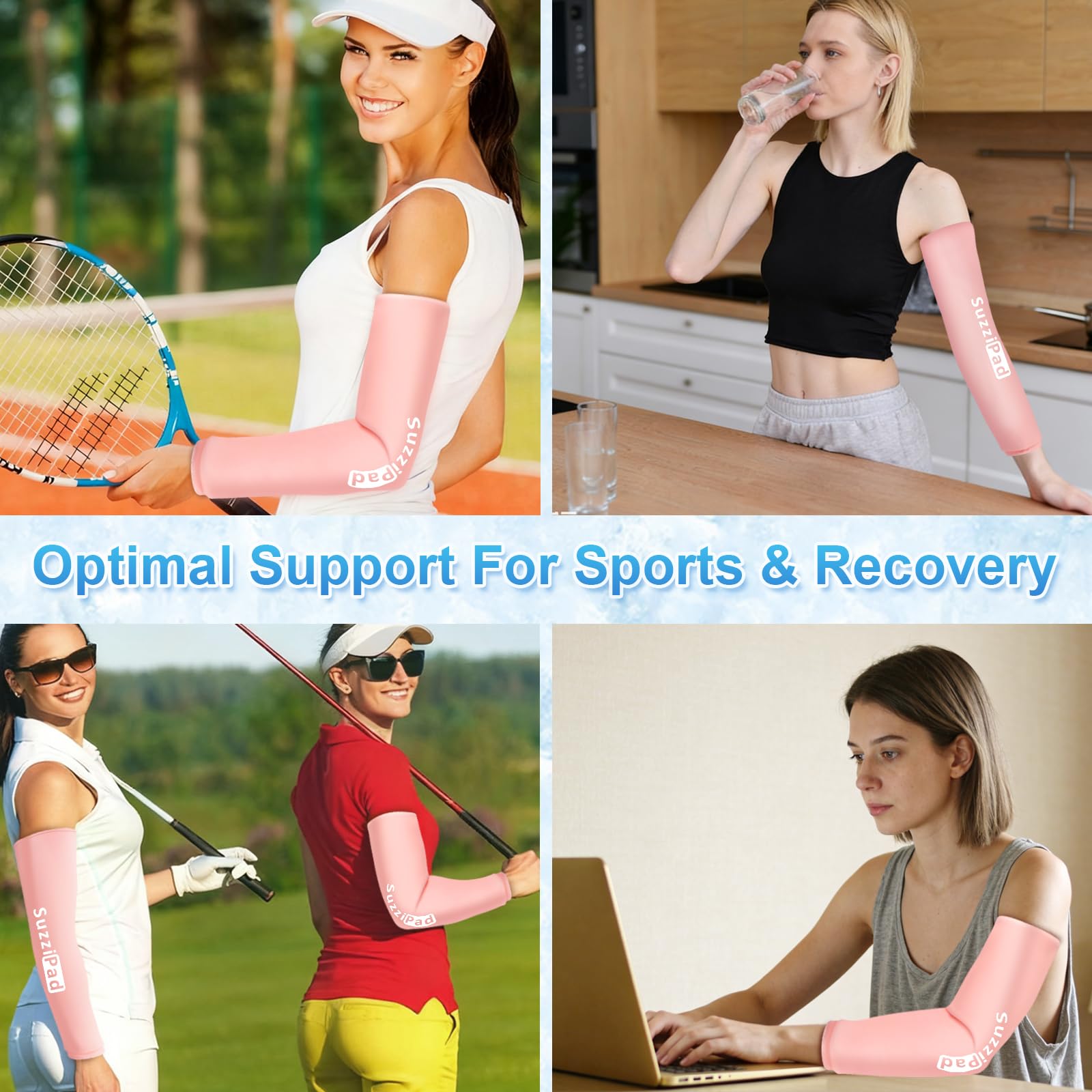 Suzzipad design rose pale: accessoire discret pour récupération sportive.
