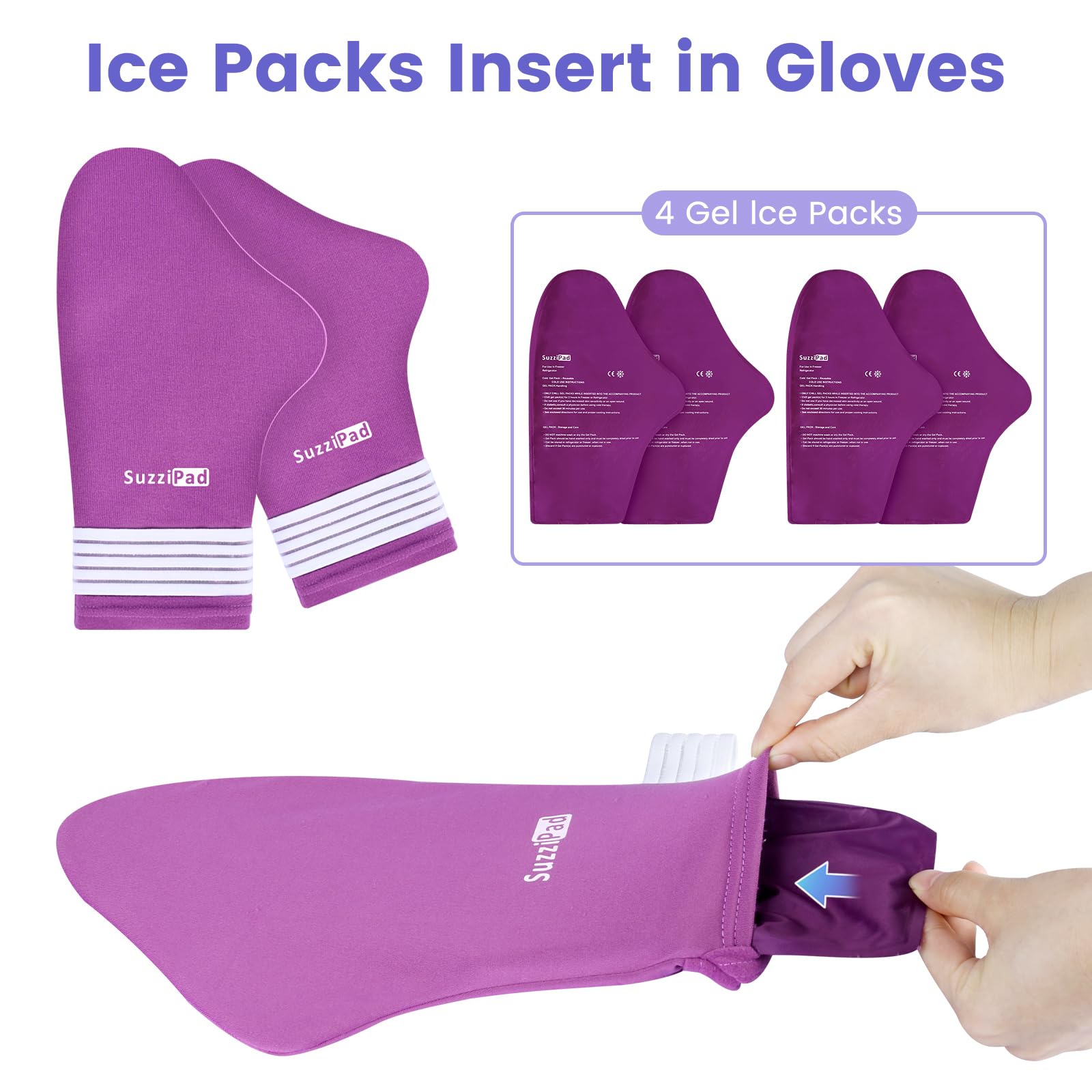 SuzziPad gels glace pieds : réconfort ciblé pour les pieds.