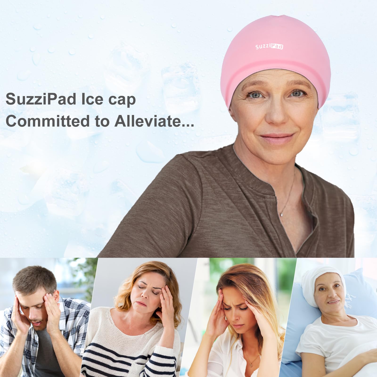 Protection des oreilles par le design SUZZIPAD lors du thérapie par le froid.