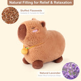 SuzziPals Capybara orange chauffée offre une chaleur apaisante pour tensions et inconfort.