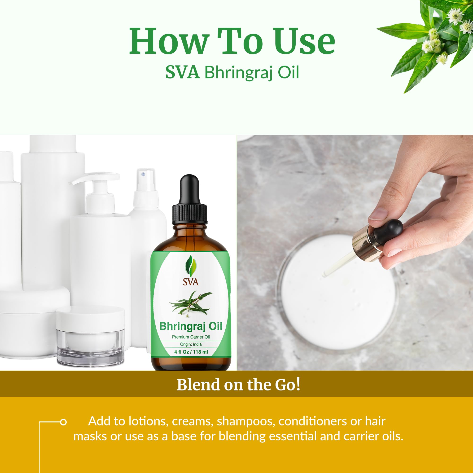 SVA Bhringraj nourrissant pour peau, hydratation légère.