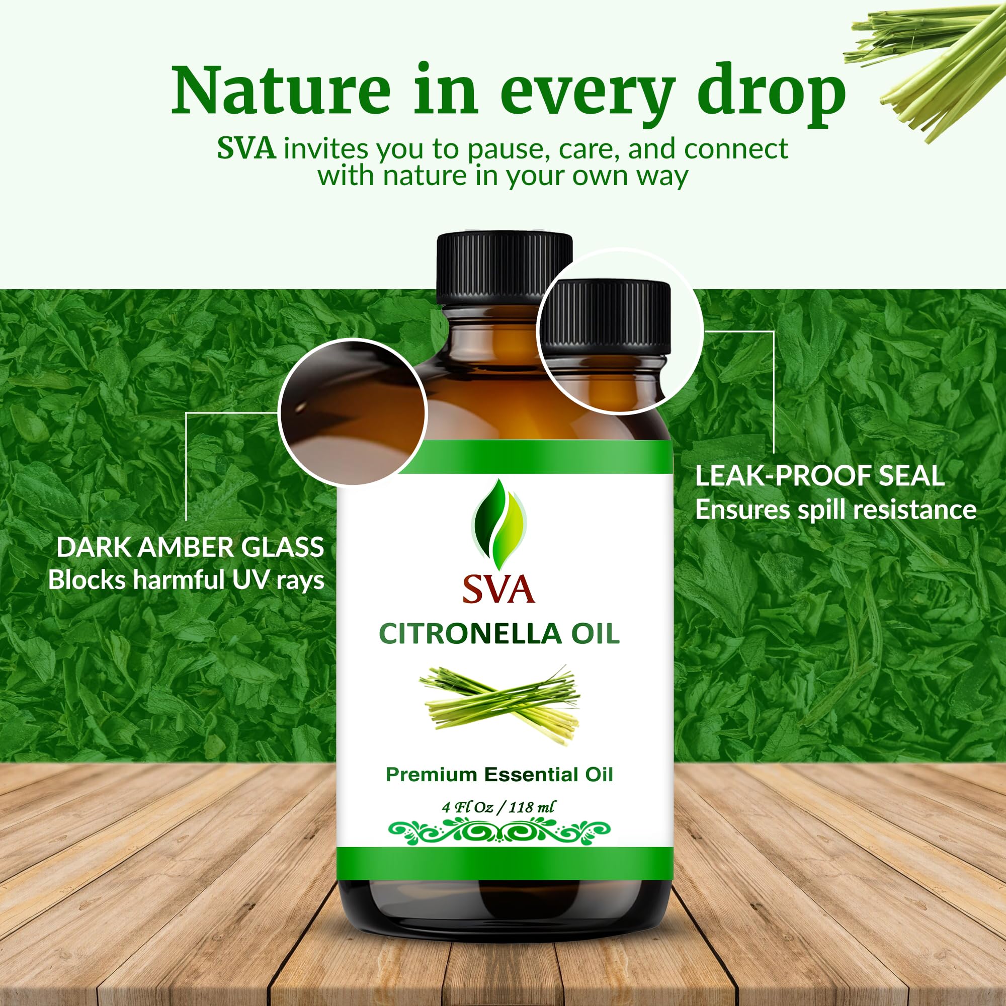 SVA Citronella bain: ajouter aux sels d Epsom pour une détente aromatique.