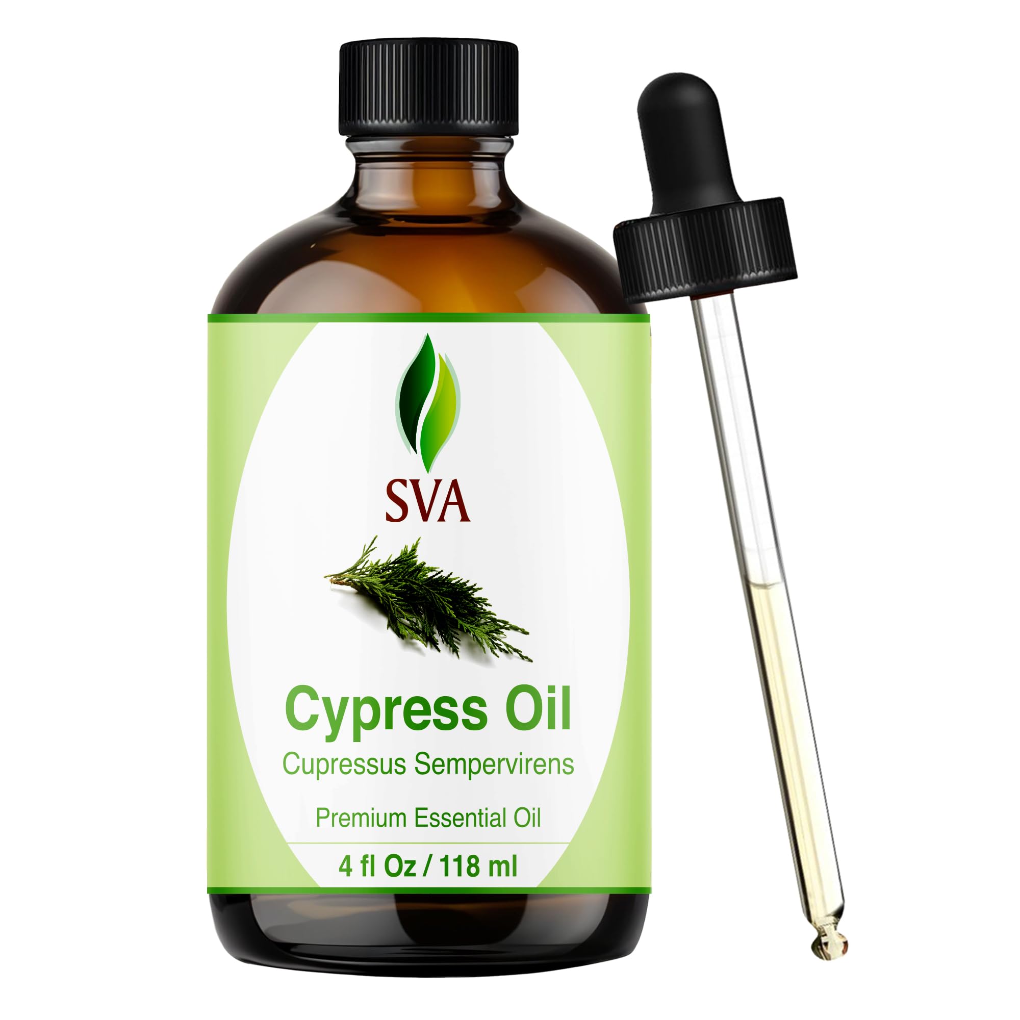 SVA Cypress huile essentielle bouteille 4oz prête à l’emploi, diffusion et soins quotidiens.